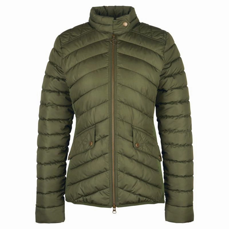 Barbour Stretch Cavalry Ladies Quilt Jacket - Olive/Olive Marl Hot Offer Frenzy Shop Now Save