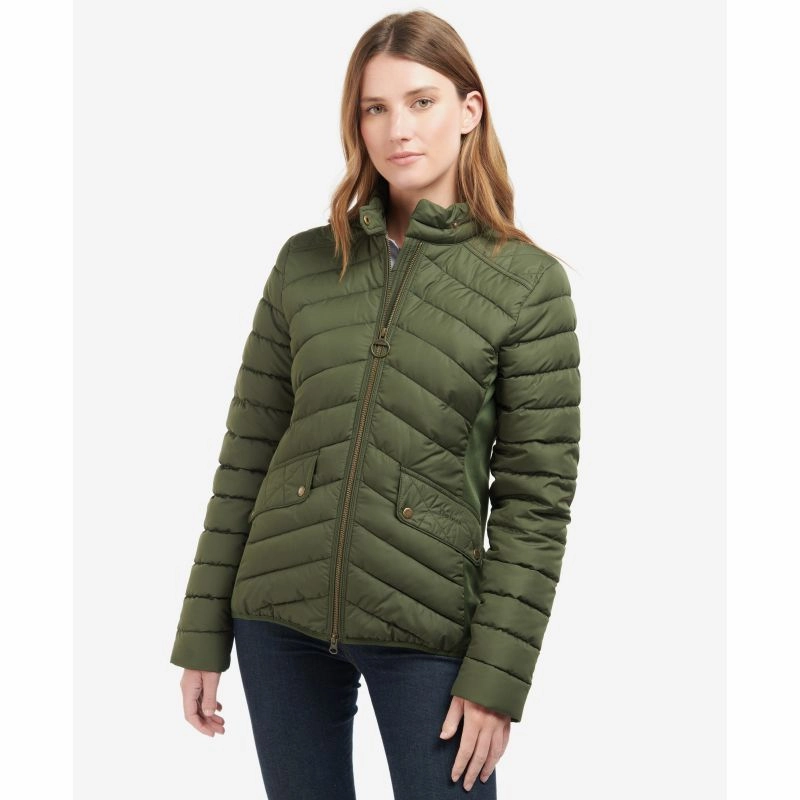 Barbour Stretch Cavalry Ladies Quilt Jacket - Olive/Olive Marl Deal of the Day Trending Hot Deal