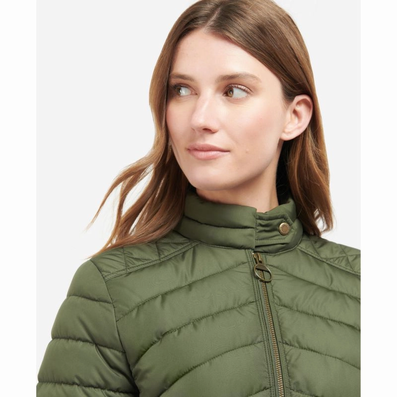 Barbour Stretch Cavalry Ladies Quilt Jacket - Olive/Olive Marl Special Deals Online
