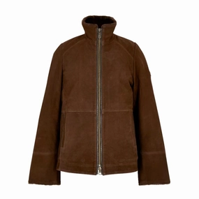 Trending Now Offer Shop the Savings Dubarry Merriman Sherpa Lined Mens Leather Jacket - Walnut