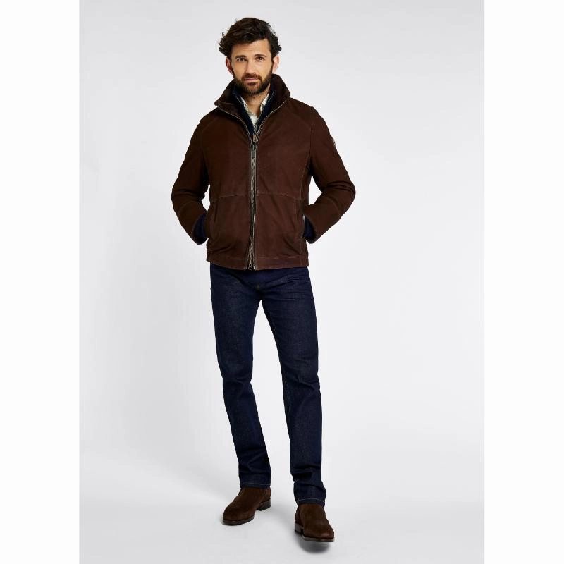 Dubarry Merriman Sherpa Lined Mens Leather Jacket - Walnut Instant Savings Deal Daily Deal Frenzy
