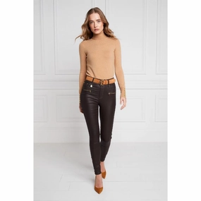 Gift Sale Event Holland Cooper Ladies Coated Jodhpur Jean - Chocolate