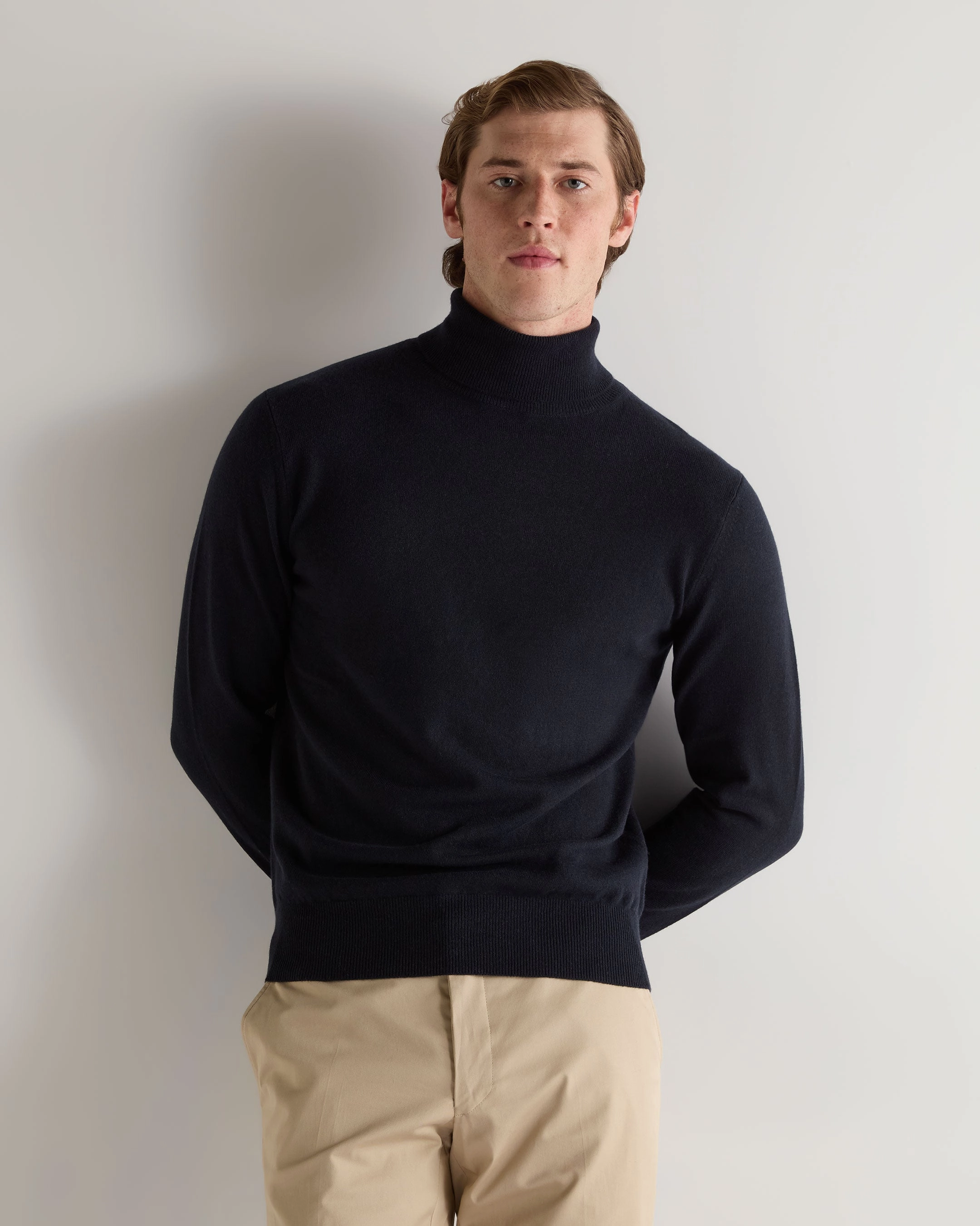 Today Only Hot Sale Clearance Steal Today Men'S Trafalgar Roll Neck Cashmere Jumper Navy Blue