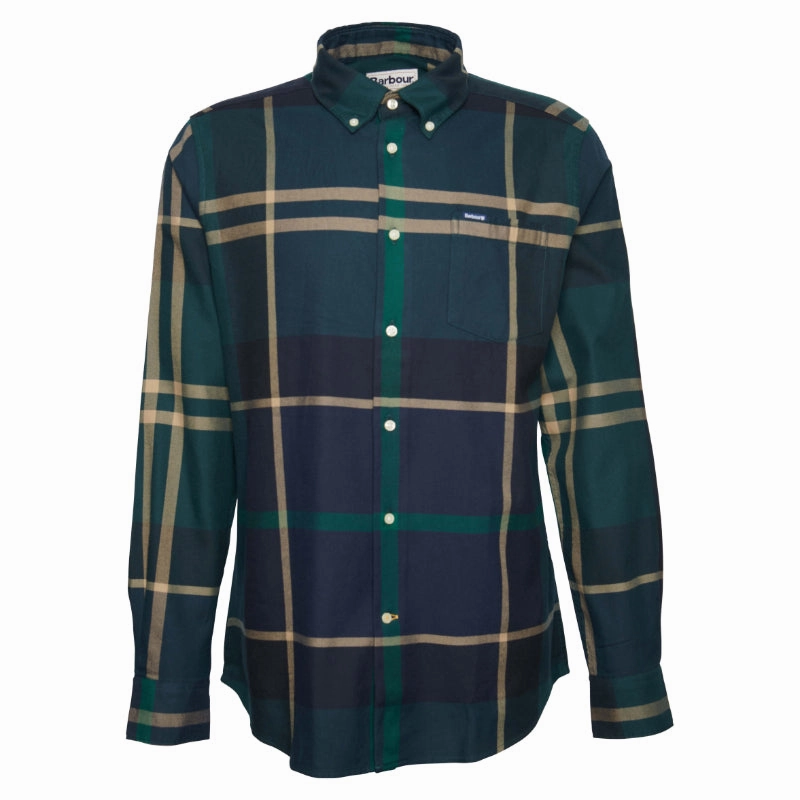 Save Big Online Flash Deal Alert Barbour Dunoon Mens Tailored Shirt - Green Loch