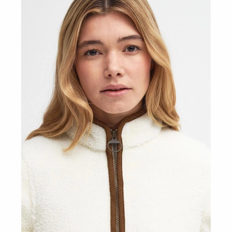 Steal Todays Offer Barbour Laven Ladies Fleece Jacket - Winter Pearl/Classic