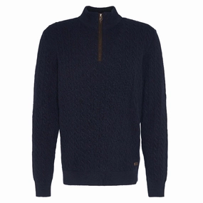 Today Only Hot Sale Todays Best Deal Barbour Ramsden Lambswool Half Zip Knitted Mens Jumper - Navy