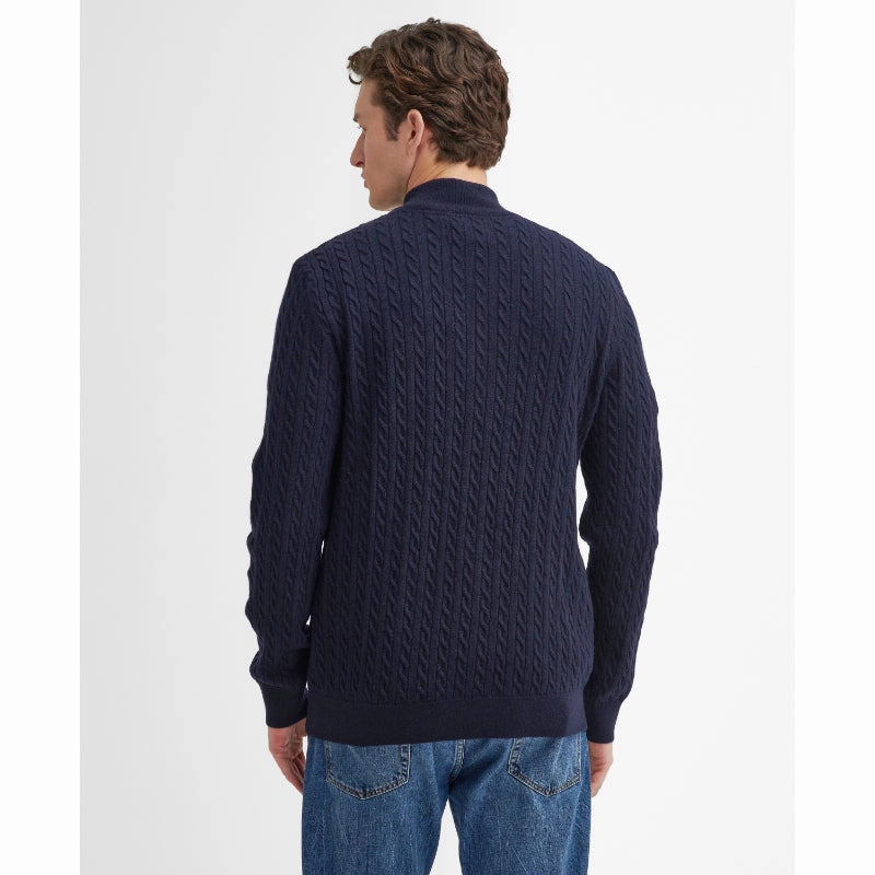 Barbour Ramsden Lambswool Half Zip Knitted Mens Jumper - Navy Today Only Hot Sale Todays Hot Savings