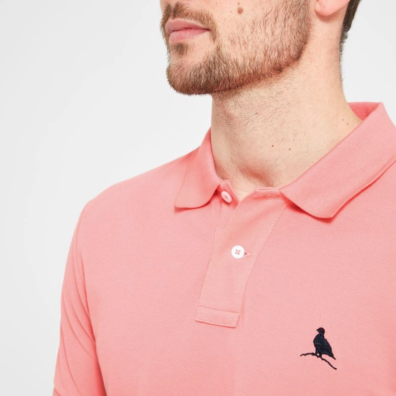 Schoffel St Ives Tailored Mens Polo Shirt - Flamingo MustHave Deals Sweet Deal Inside