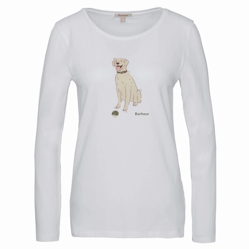 Hot Sale Frenzy Dont Miss Hot Deals Barbour Fareham Ladies Long Sleeve T-Shirt - White