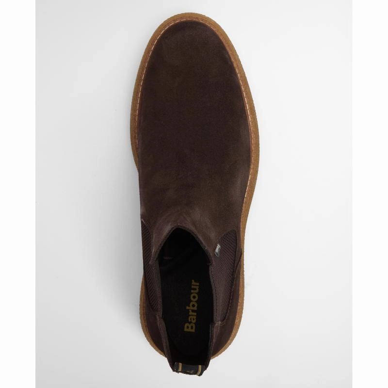 Barbour Tinstone Mens Chelsea Boot - Choc Suede Limited Edition Offer Flash Discount Today