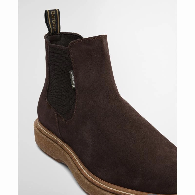 Barbour Tinstone Mens Chelsea Boot - Choc Suede Exclusive Online Deal
