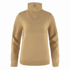 Best Price Online Shop Now Save Fjallraven Womens Ovik Half Zip Knit Dune Beige