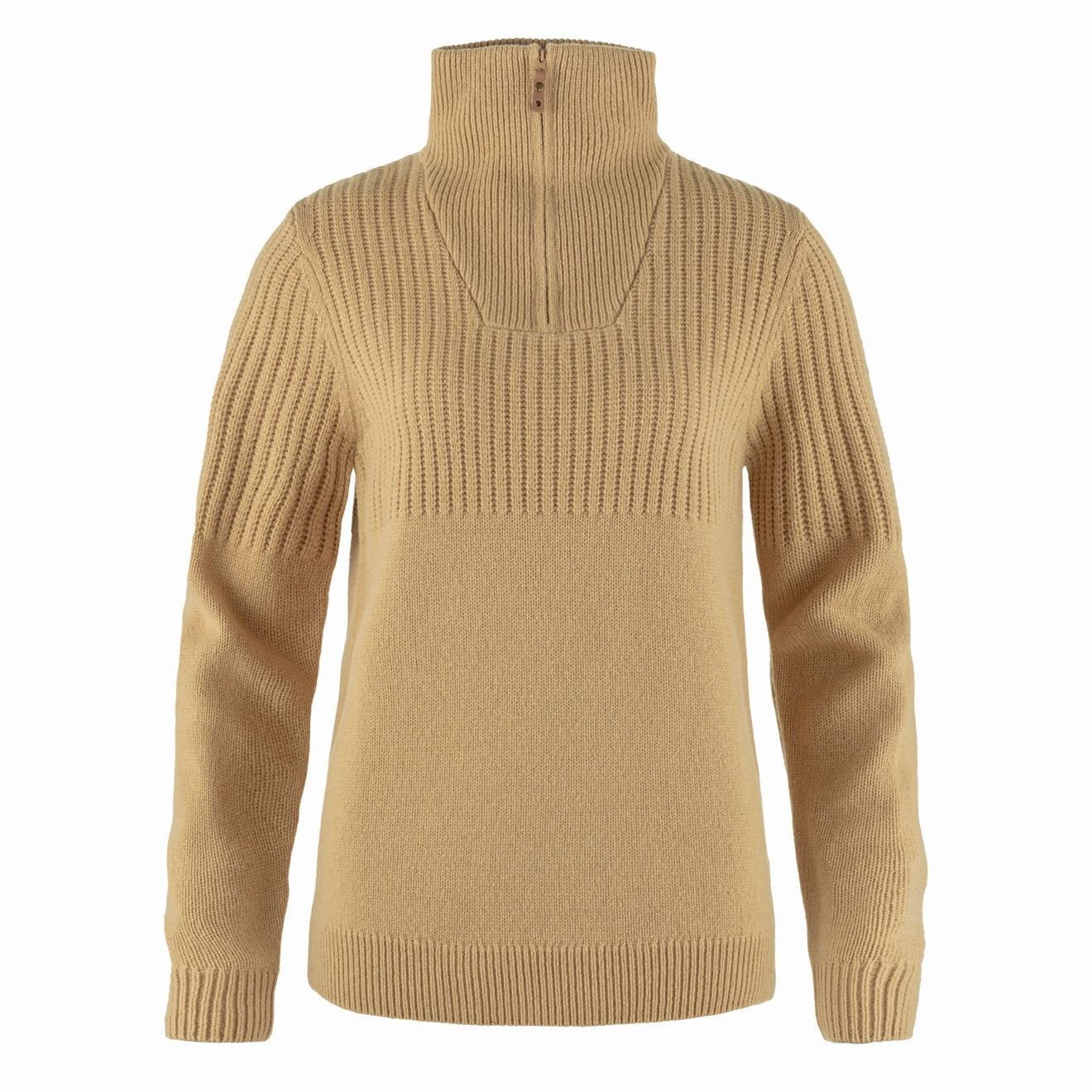 Fjallraven Womens Ovik Half Zip Knit Dune Beige MustHave Clearance Today Only Offer