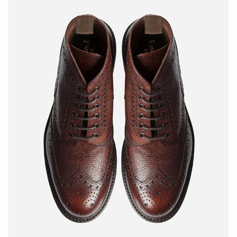 Loake Bedale Wide Fit Mens Leather Boot - Oxblood Grain Shop the Savings