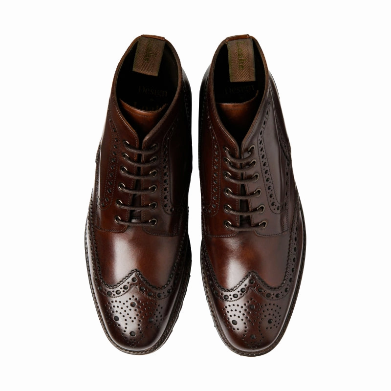Todays Steal Special Offer Inside Loake Pegasus Wide Fit Mens Leather Brogue Boot - Dark Brown Waxed