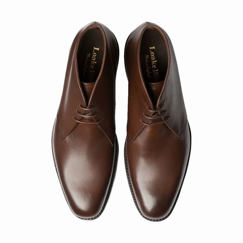 Loake Pimlico Leather Chukka Boot - Dark Brown Clearance Alert Now