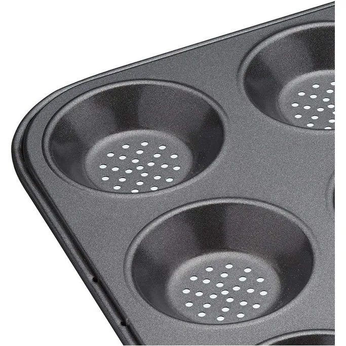 MasterClass Crusty Bake Non-Stick 12 Hole Shallow Baking Pan