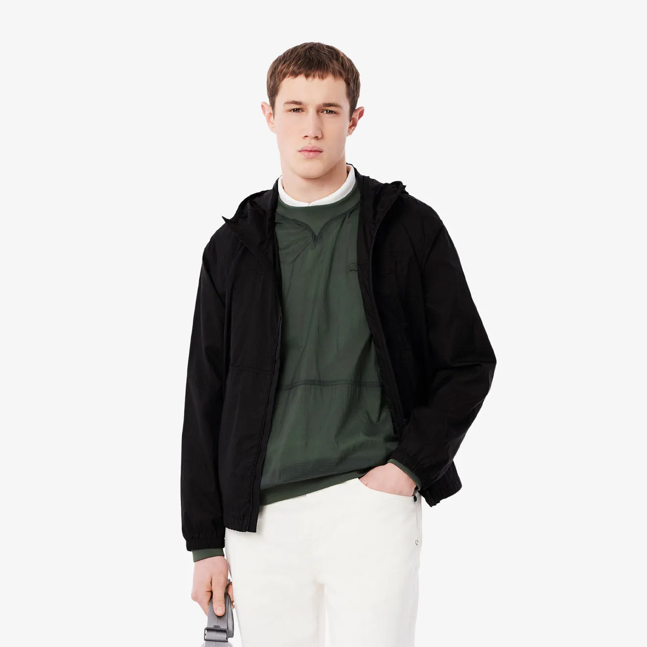 Lacoste Water-Repellent Packable Nylon Jacket Black Grab Your Hot Pick