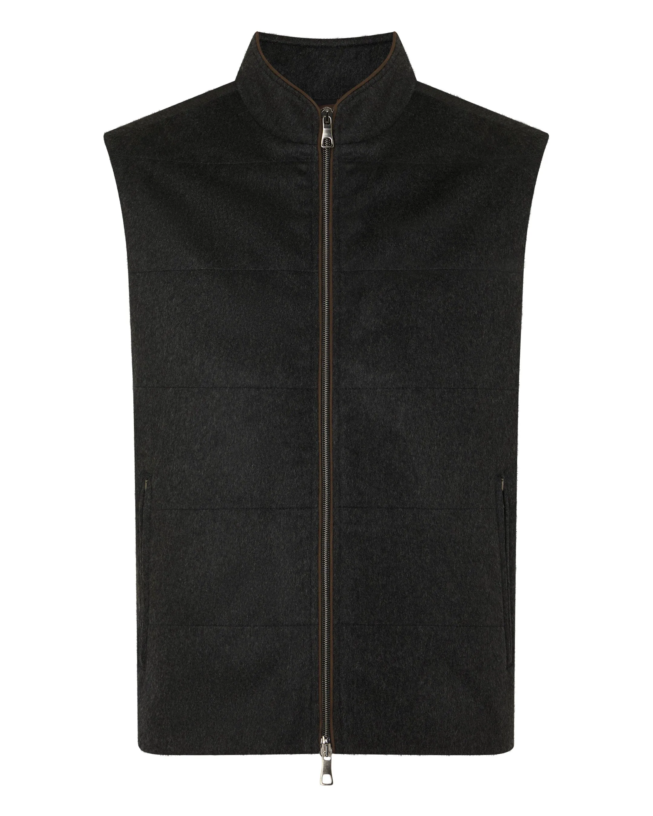 Men'S Belgravia Cashmere Gilet Dark Charcoal Grey Todays Hot Pick