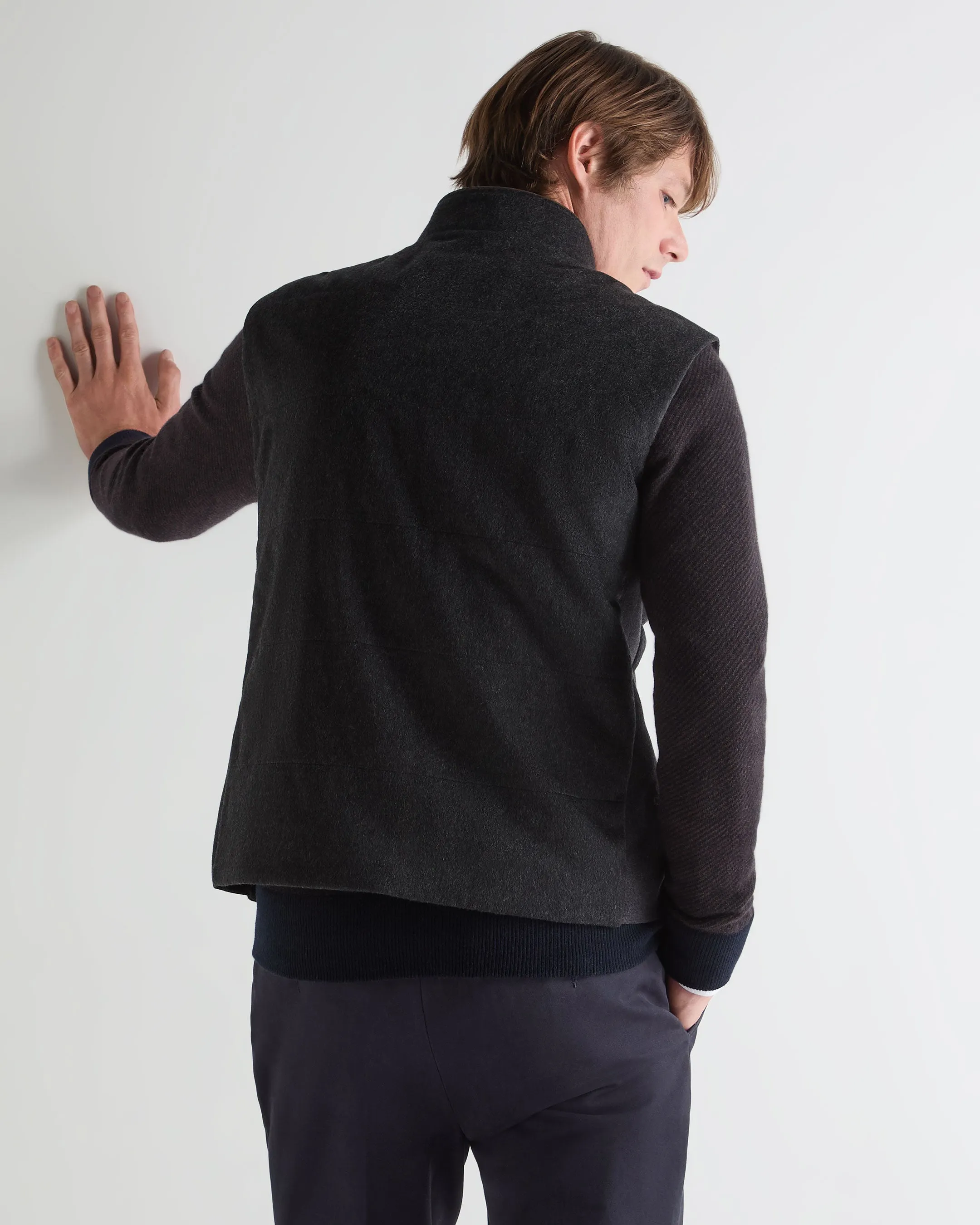 Trending Now Offer Flash Discount Today Men'S Belgravia Cashmere Gilet Dark Charcoal Grey