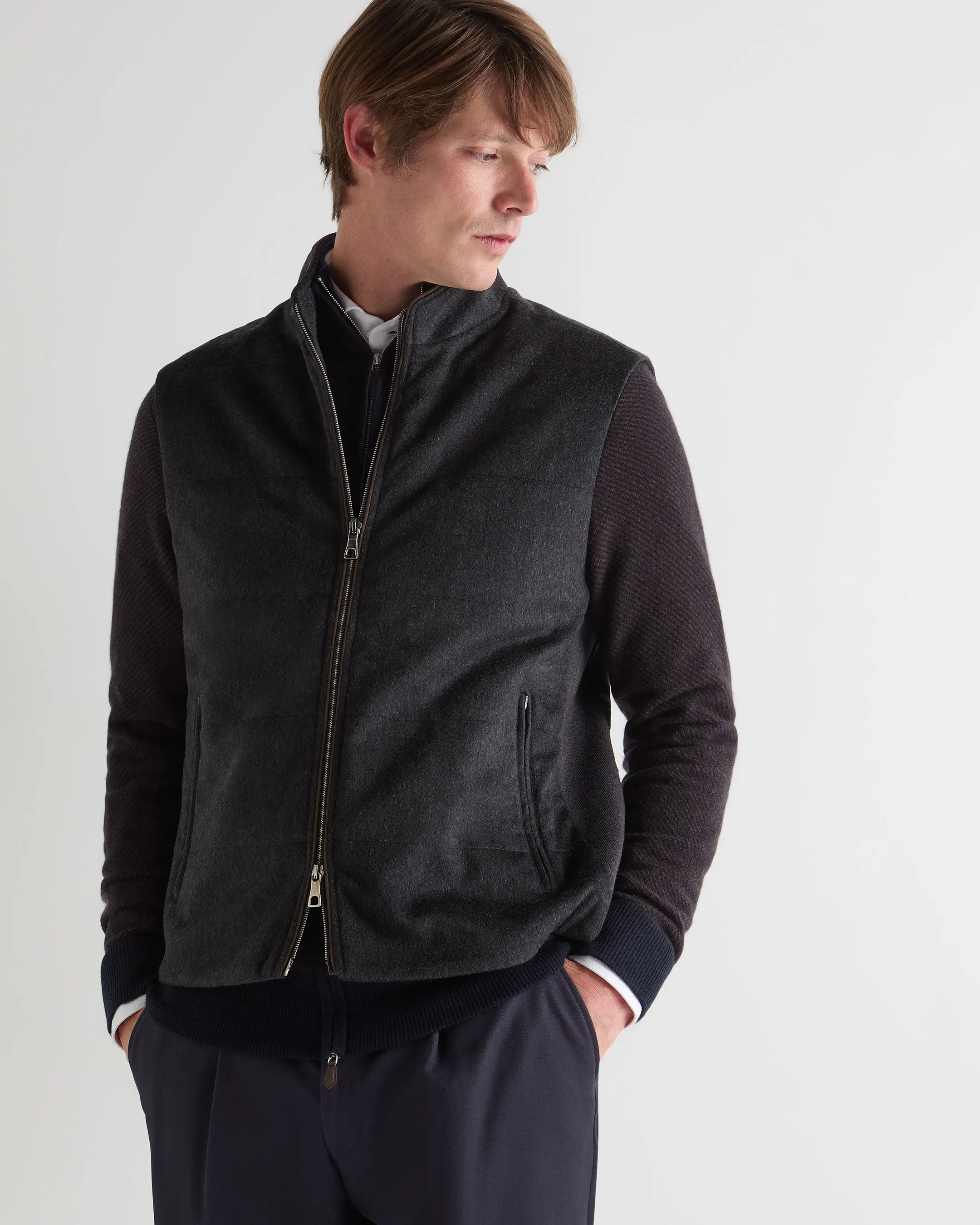 Flash Sale Now Dont Miss Out Men'S Belgravia Cashmere Gilet Dark Charcoal Grey