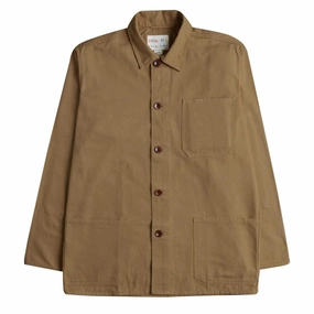Uskees 3001 Buttoned Overshirt Khaki Hot Savings Alert Big Sale Today