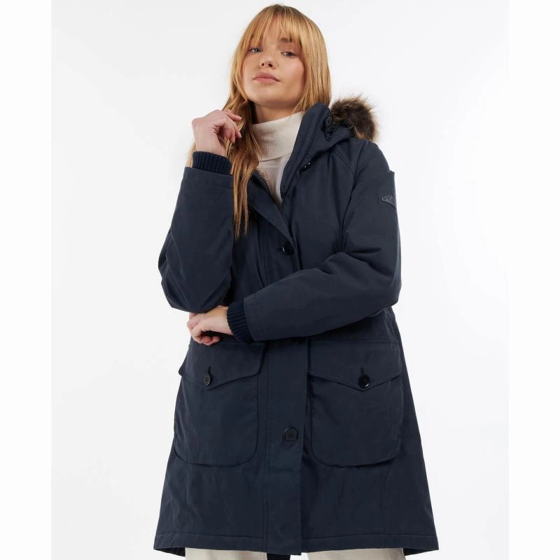 Barbour Foxton Ladies Waterproof Jacket - Navy/Dark Chambray Hot Discount Deal