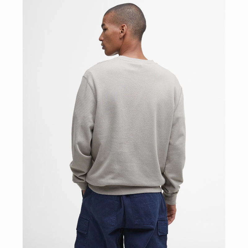 Barbour Skipton Relaxed Fit Crew Neck Mens Sweatshirt - Vintage Khaki Mega Discount Today Todays Best Deal