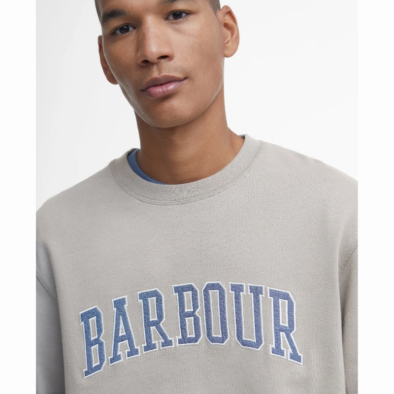 Sweet Deal Today Barbour Skipton Relaxed Fit Crew Neck Mens Sweatshirt - Vintage Khaki