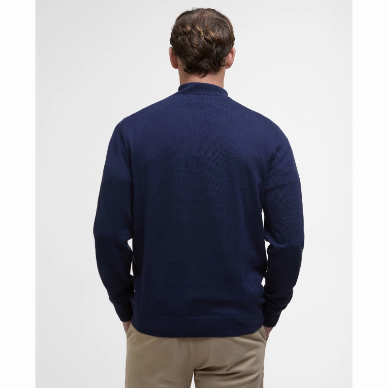 Special Steal Event Big Hot Sale Barbour Bayfield Mens Knitted Half Zip Jumper - Navy