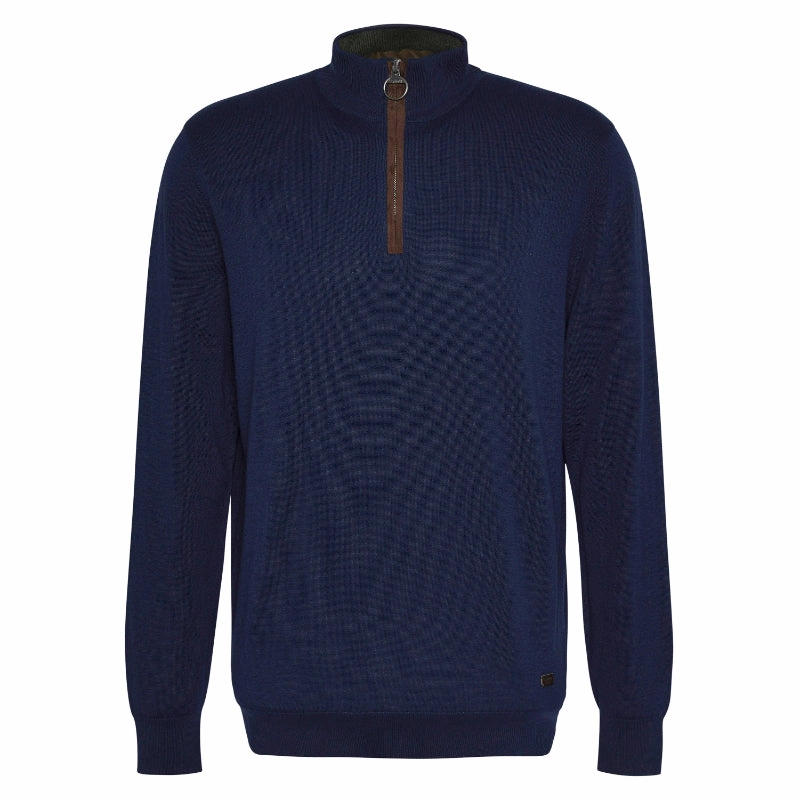 Hot Savings Alert Barbour Bayfield Mens Knitted Half Zip Jumper - Navy
