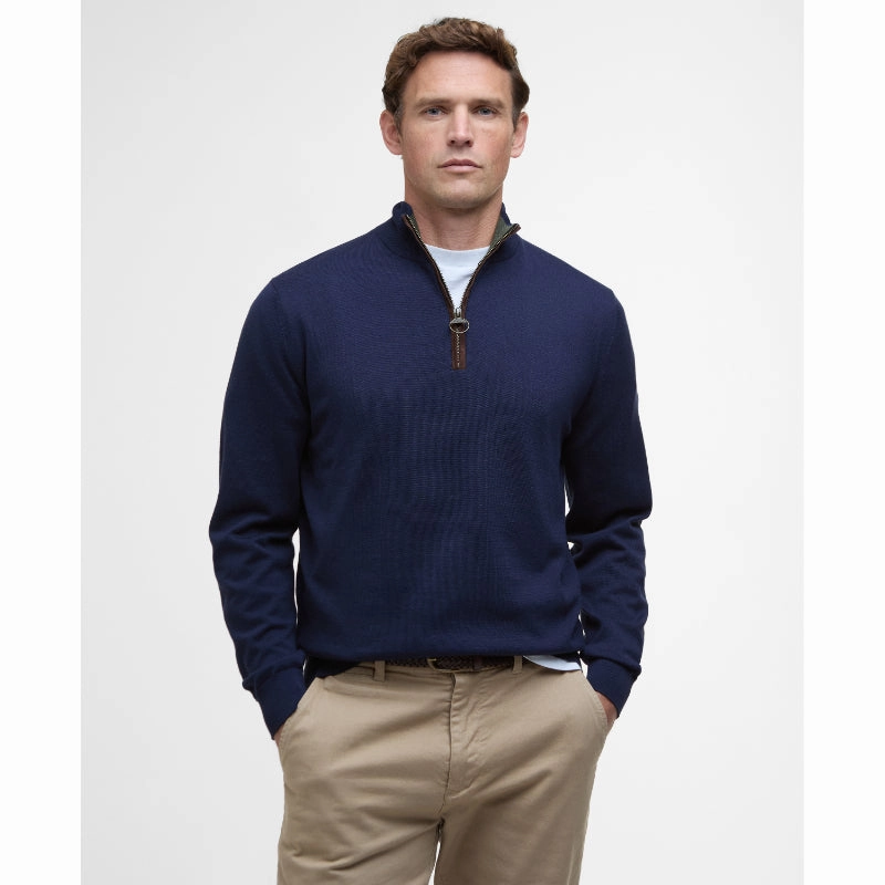 Limited Time Discount Barbour Bayfield Mens Knitted Half Zip Jumper - Navy