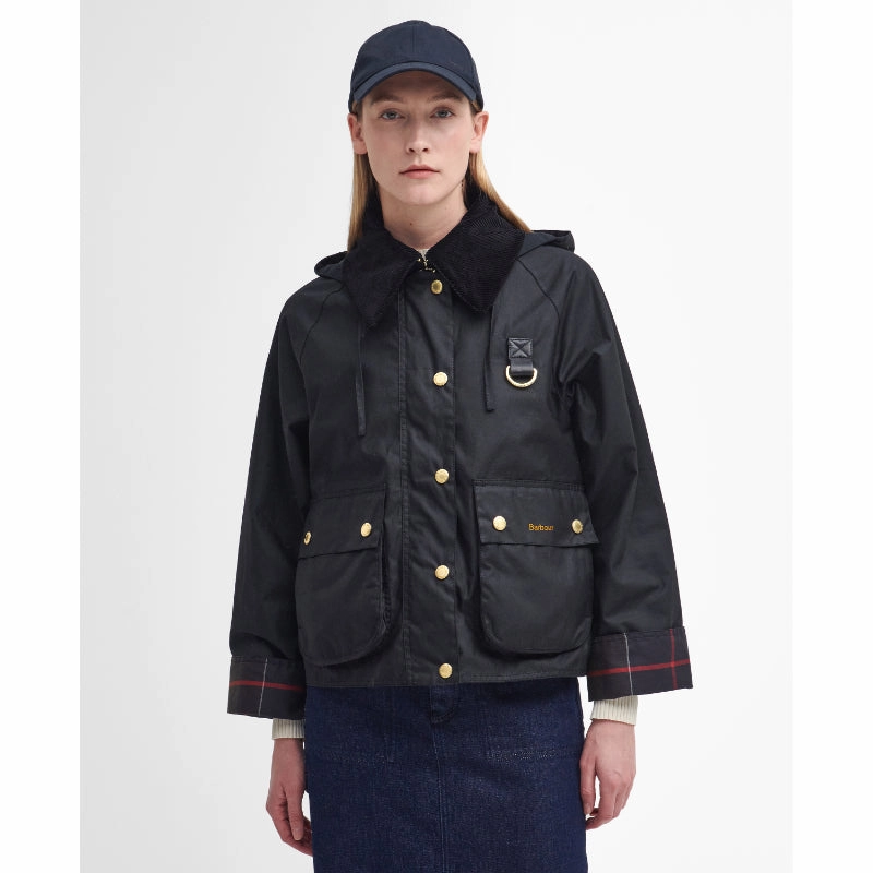 Weekend Flash Offer Barbour Reighton Wax Ladies Jacket - Black/Classic