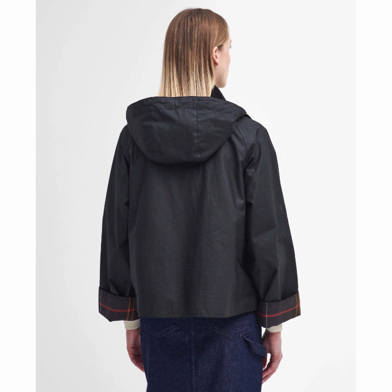 Barbour Reighton Wax Ladies Jacket - Black/Classic Best Seller Deal Hot Discount Deal