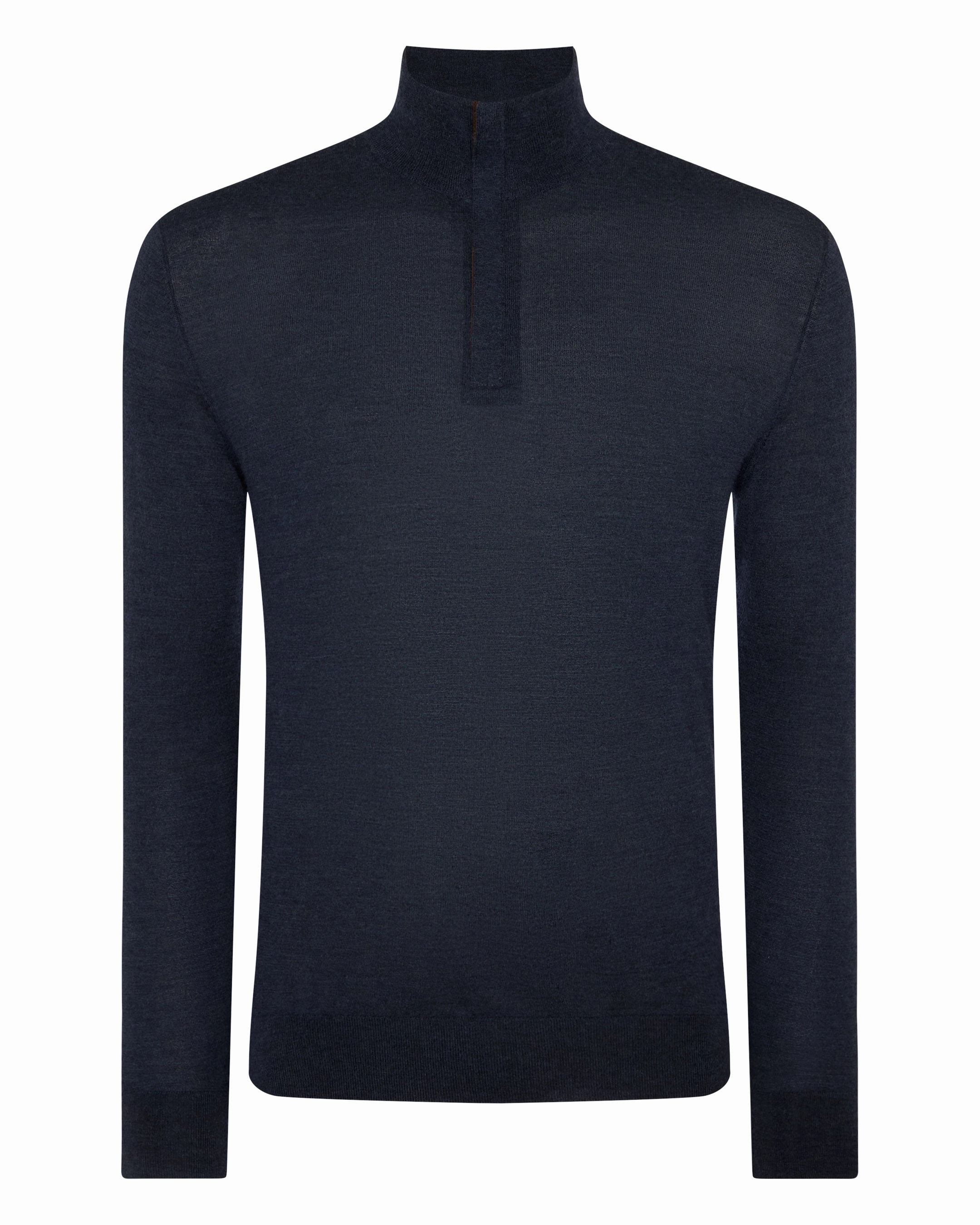 Men'S Regent Fine Gauge Cashmere Half Zip Jumper Indigo Blue Hot Pick Online Hot Sale Alert