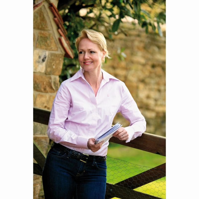 Limited Time Sale Musto Ladies Stripe Fitted Cotton Shirt - Pink Stripe