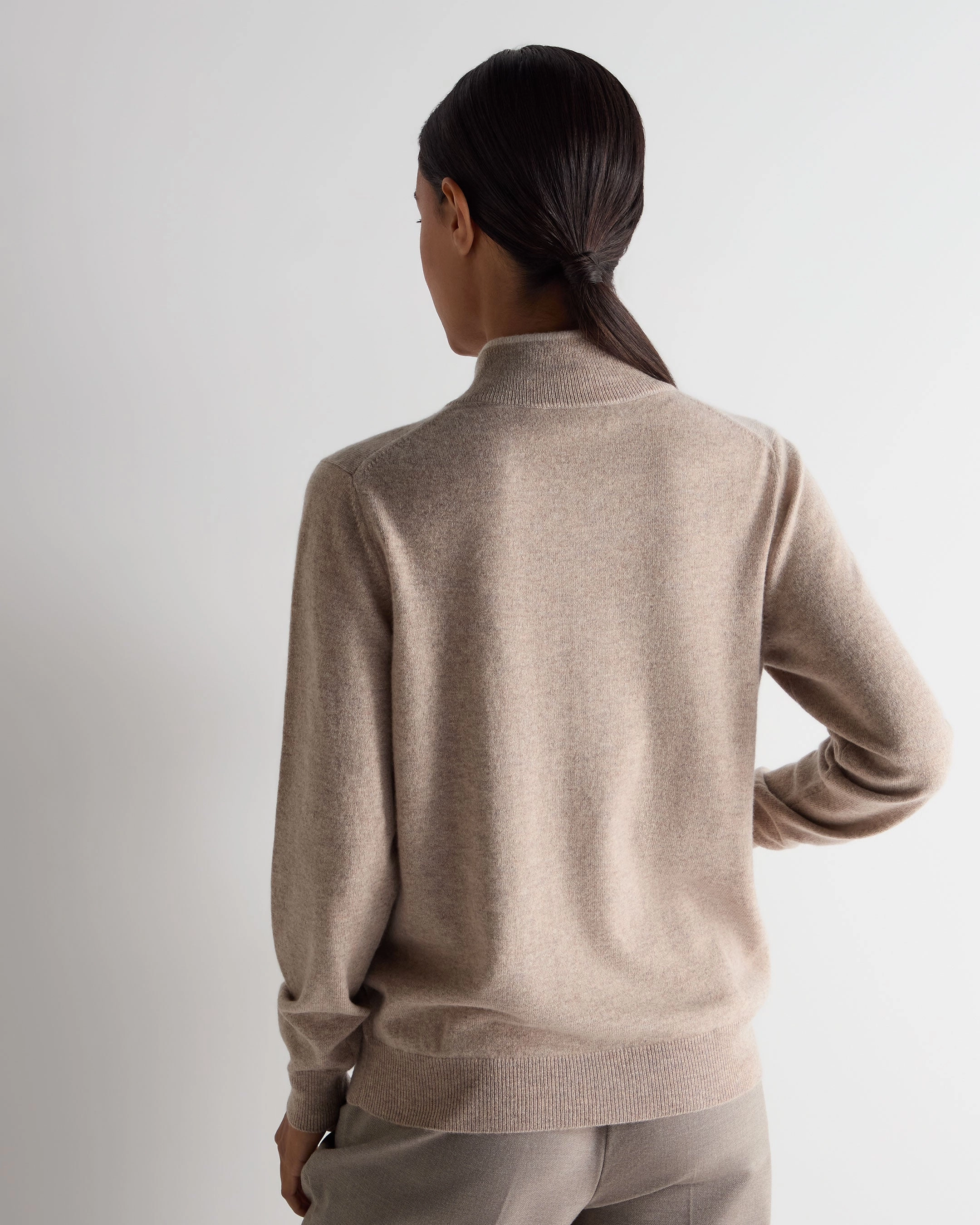 Women'S Alisa Full Zip Cashmere Cardigan Oatmeal Brown Big Savings Today