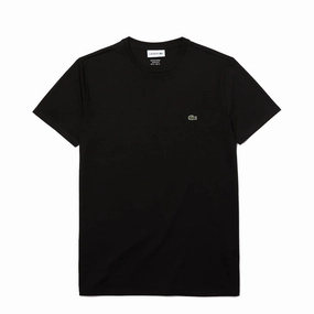 Trending Savings Now Daily Hot Deal Lacoste Crew Neck Pima Cotton T-Shirt Black