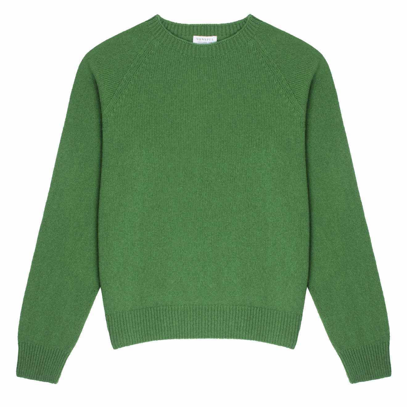 MustHave Steals Hot Price Drop Sunspel Womens Lambswool Crew Neck Jumper Bright Green