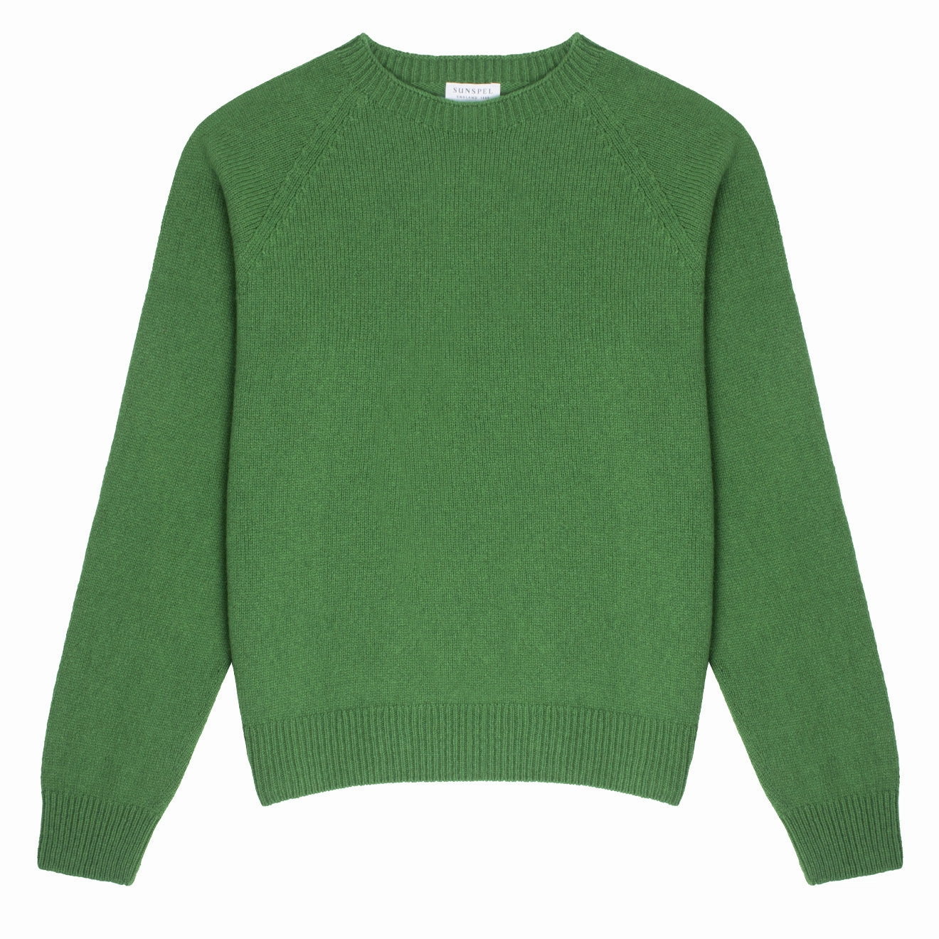 Sunspel Womens Lambswool Crew Neck Jumper Bright Green Hot Picks Today Big Hot Sale