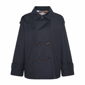 Flash Deal Alert Barbour Annie Showerproof Ladies Jacket - Dark Navy/Primrose Hessian