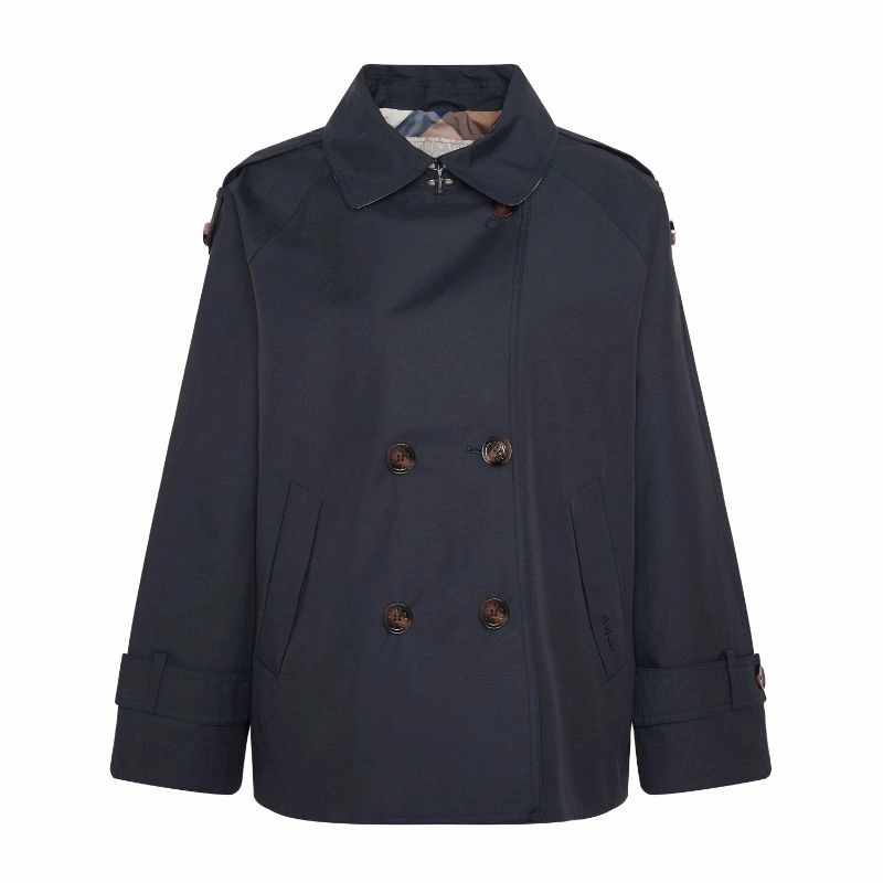 Flash Deal Alert Barbour Annie Showerproof Ladies Jacket - Dark Navy/Primrose Hessian