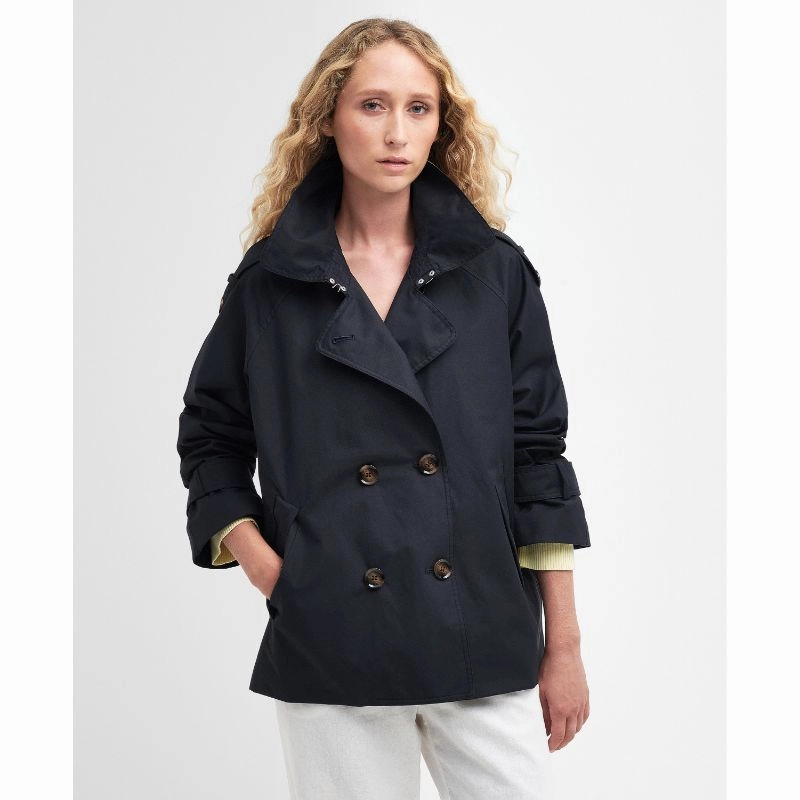 Barbour Annie Showerproof Ladies Jacket - Dark Navy/Primrose Hessian MustHave Steals