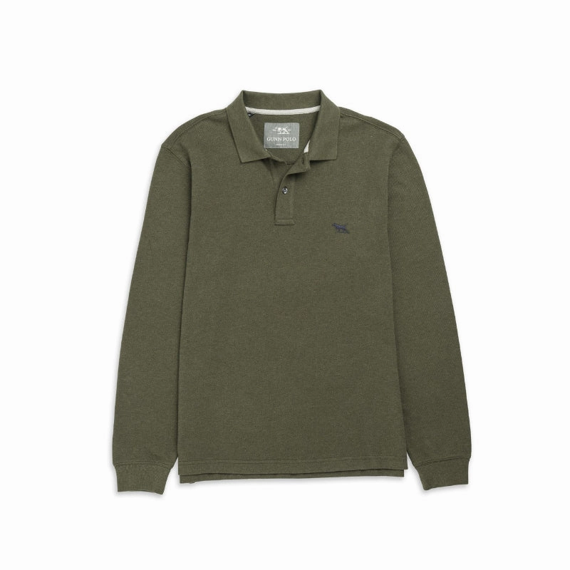 Rodd & Gunn Gunn Long Sleeve Mens Polo Shirt - Army Limited Stock Alert