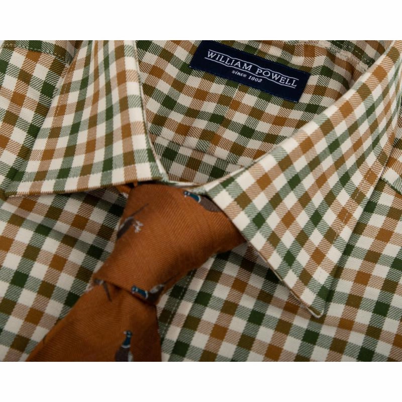 Flash Sale Now William Powell Cotton Grouse Mens Shooting Shirt -  Olive