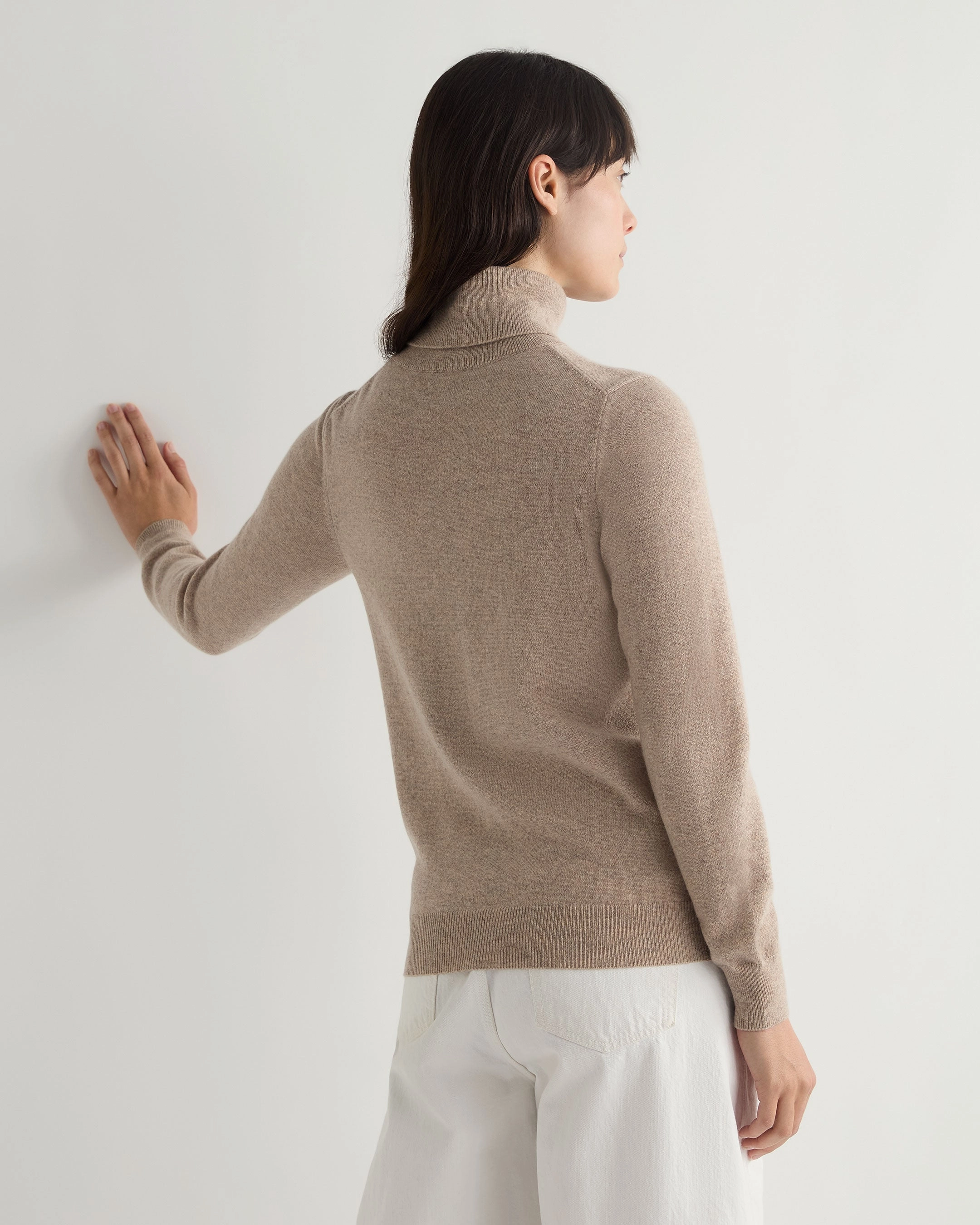Women'S Luna Roll Neck Cashmere Jumper Oatmeal Brown Today Only Steal