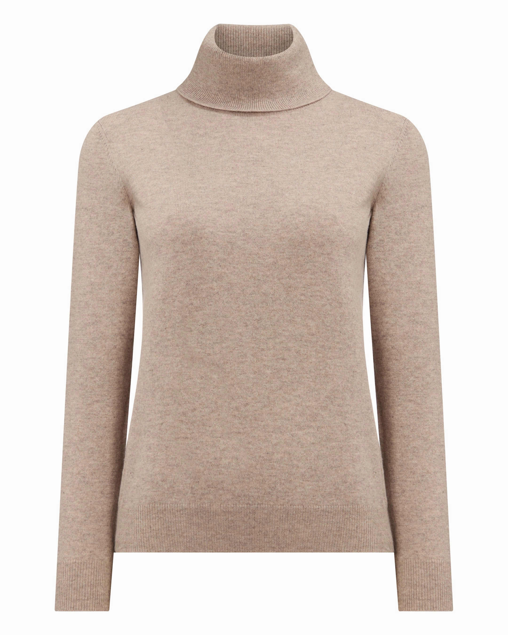 Shop the Savings Now Women'S Luna Roll Neck Cashmere Jumper Oatmeal Brown