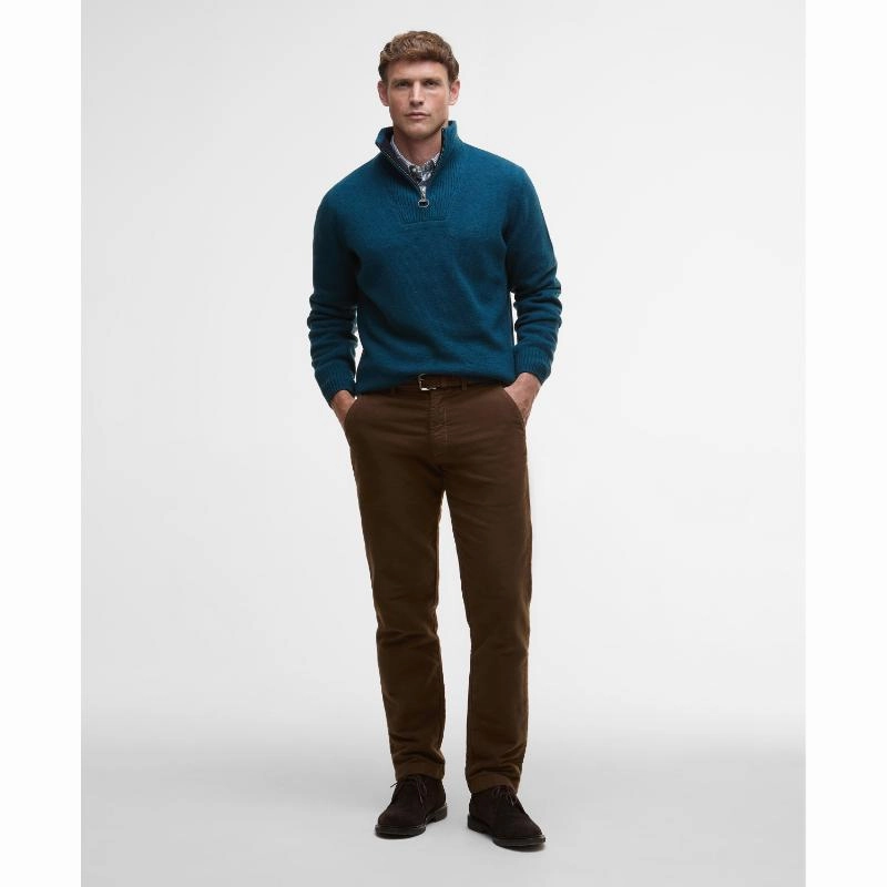 Limited Time Offer Gift Ideas Galore Barbour Nelson Essential Mens 1/4 Zip Jumper - Mallard Green