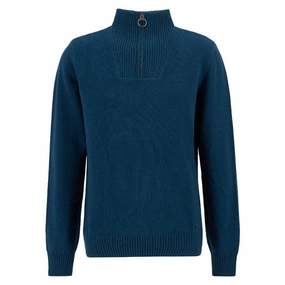 Barbour Nelson Essential Mens 1/4 Zip Jumper - Mallard Green Shop Save Today