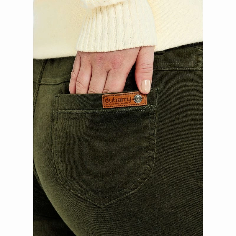 Trending Hot Deal Shop Grab Offer Dubarry Honeysuckle Ladies Stretch Pincord Jeans - Olive